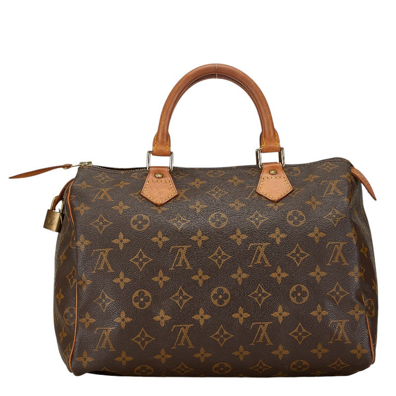 Louis Vuitton Monogram Speedy 30 Handbag M41526 Brown PVC Leather in Good Condition