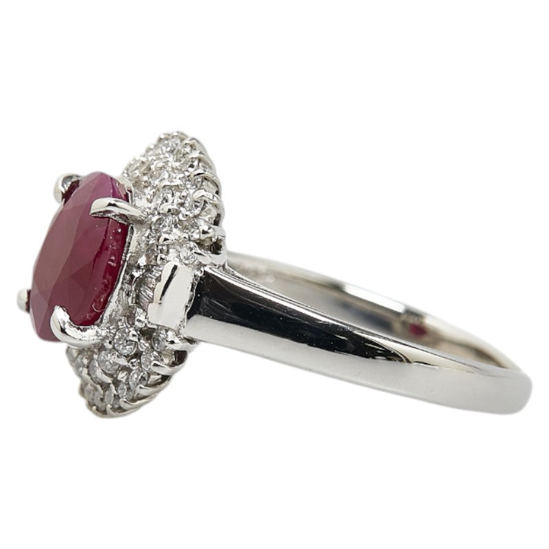 Pt900 Platinum Ruby 2.00ct Diamond 0.30ct Ring