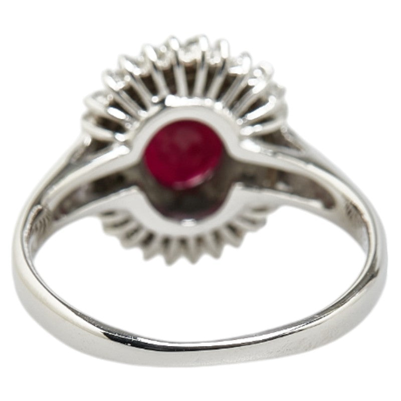 Pt900 Platinum Ruby 2.00ct Diamond 0.30ct Ring