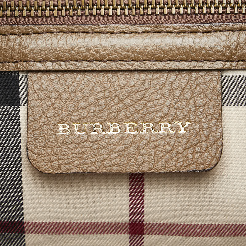 Burberry Nova Check Leather Shoulder Bag Beige in Very Good Condition