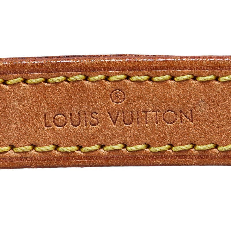 Louis Vuitton Leather Shoulder Strap Brown Gold in Very Good Condition