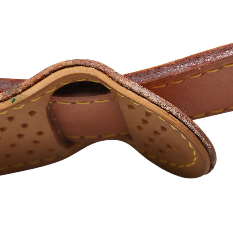 Louis Vuitton Leather Shoulder Strap Brown Gold