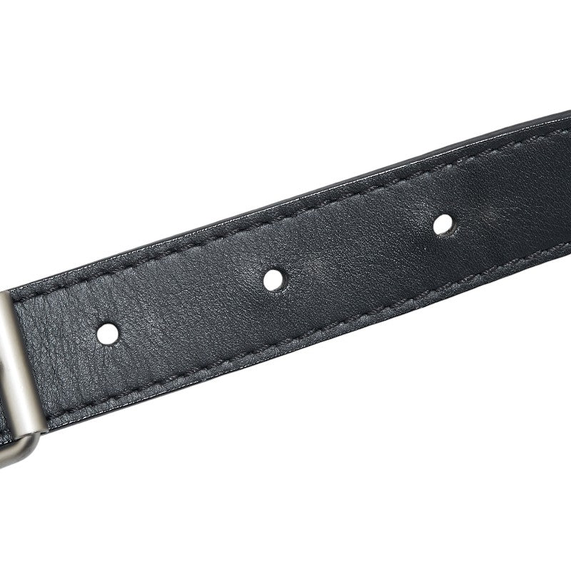 Louis Vuitton Leather Shoulder Strap Black Silver in Very Good Condition