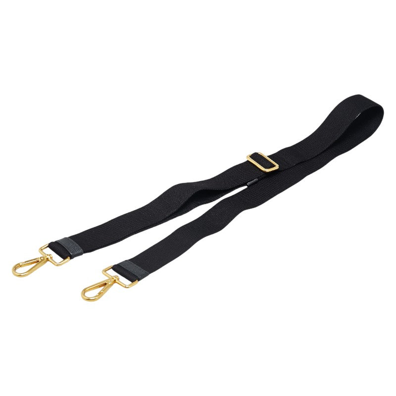 Prada Canvas Leather Shoulder Strap Black Gold in Very Good Condition