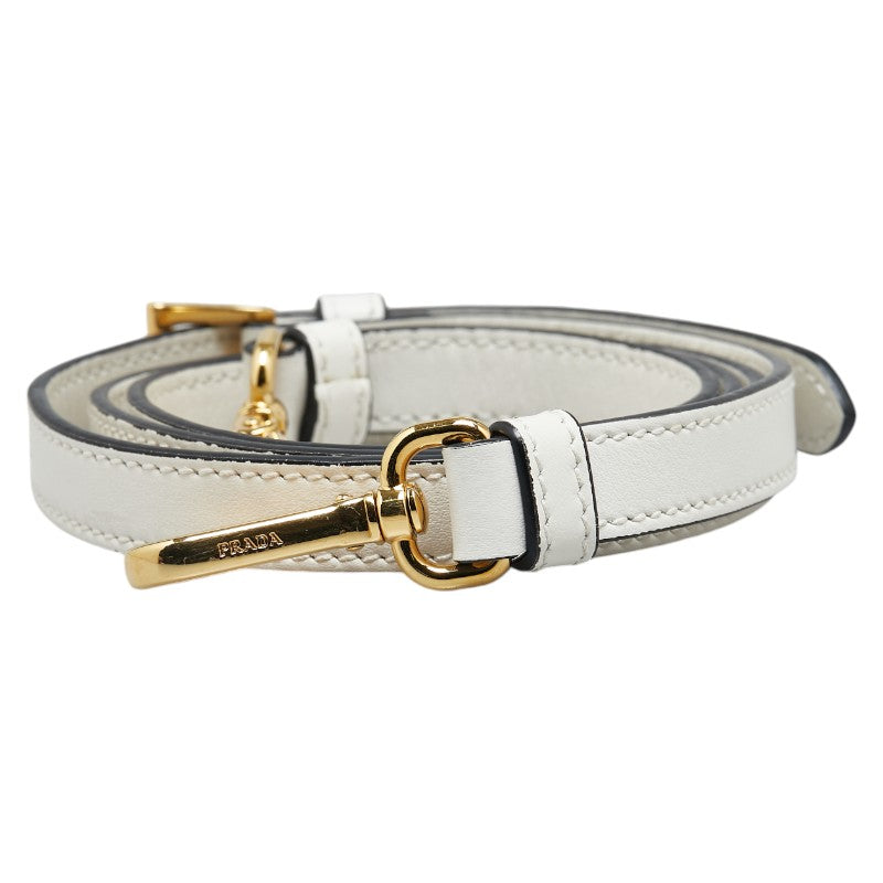 Prada Leather Shoulder Strap White Gold