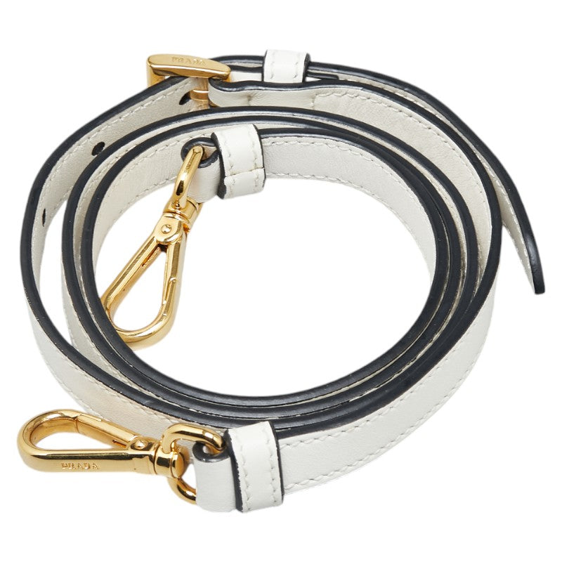 Prada Leather Shoulder Strap White Gold in Great Condition