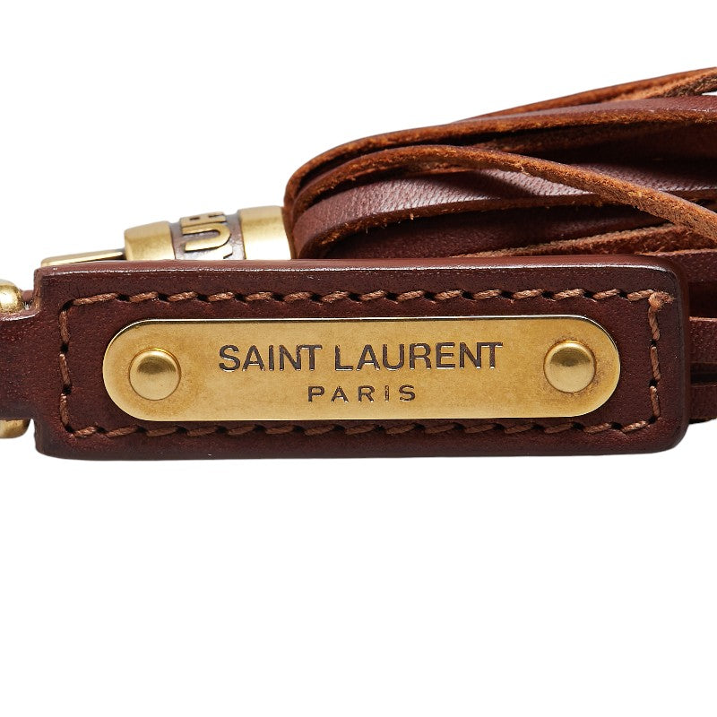 Yves Saint Laurent Leather Logo Plate Tassel Charm