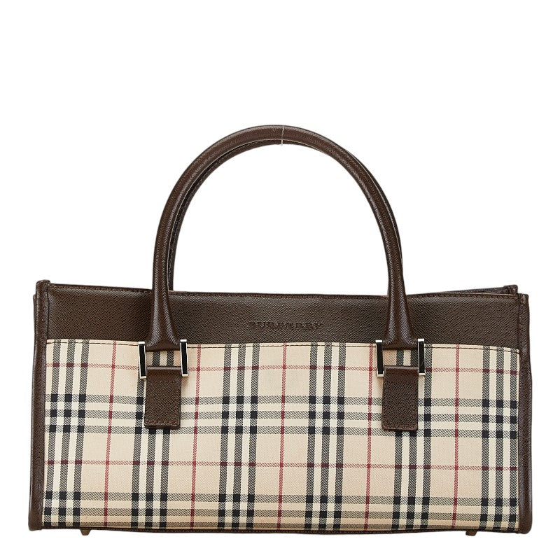 Burberry Nova Check Canvas Leather Handbag in Very Good Condition