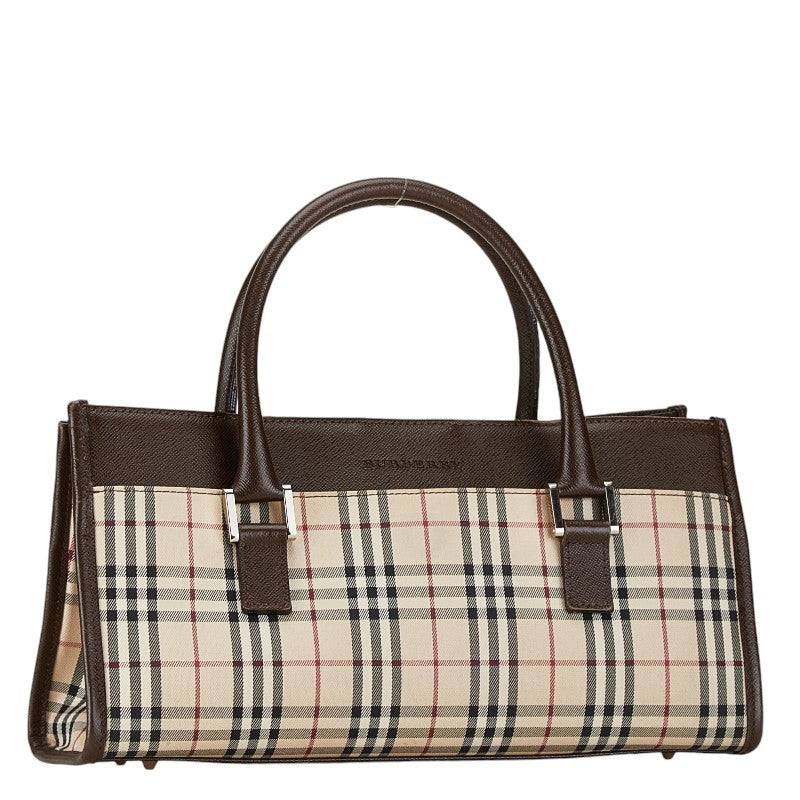 Burberry Nova Check Canvas Leather Handbag in Very Good Condition