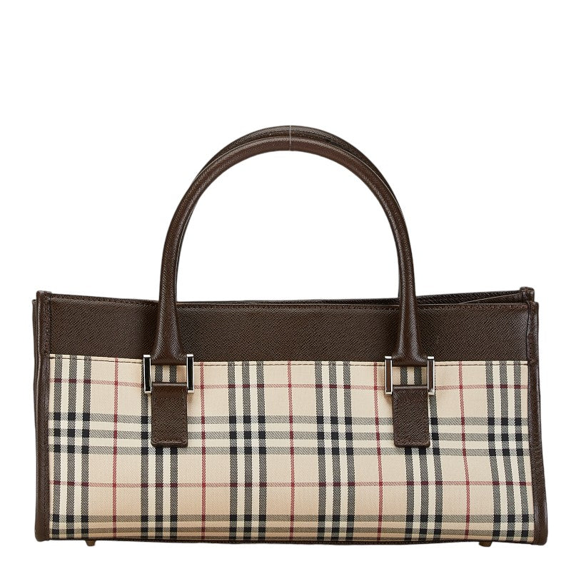 Burberry Nova Check Canvas Leather Handbag in Very Good Condition