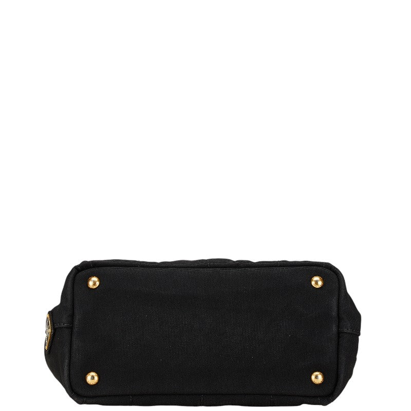 Prada Canapa Mini Canvas Handbag Black