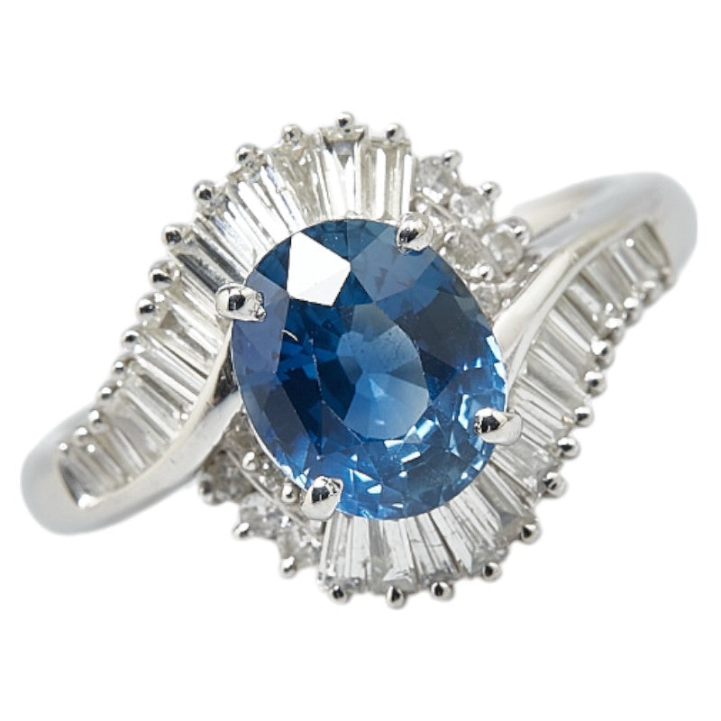 Pt900 Platinum Sapphire 2.45ct Diamond 0.66ct Ring