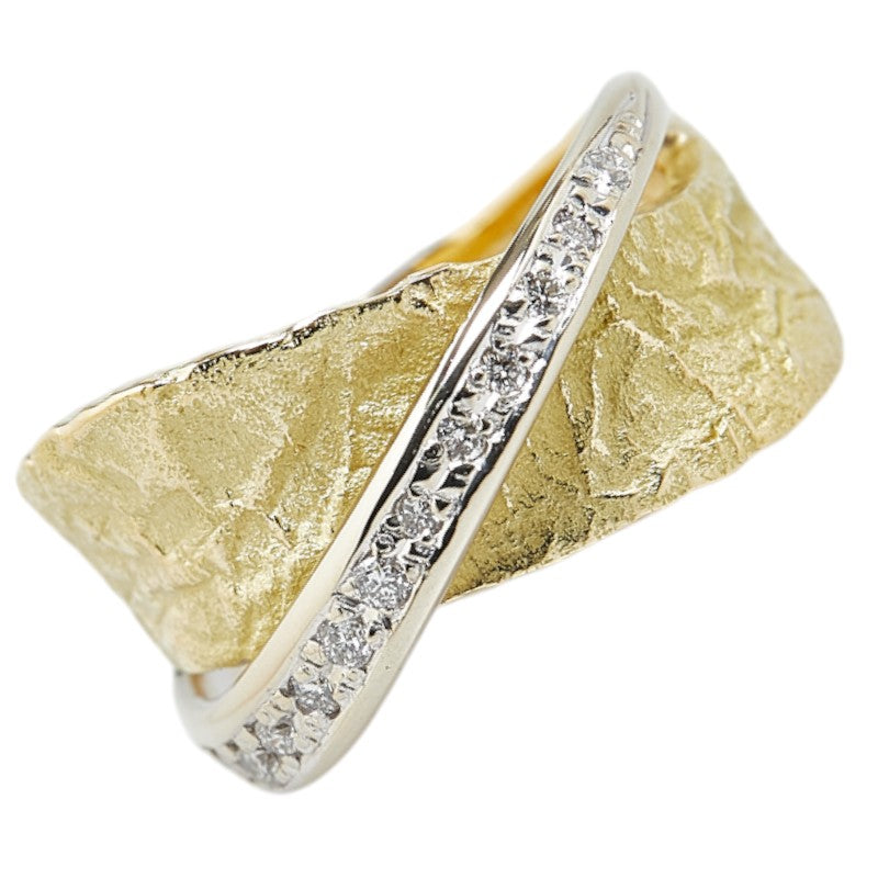 K18YG Yellow Gold K18WG White Gold Diamond 0.17ct Ring