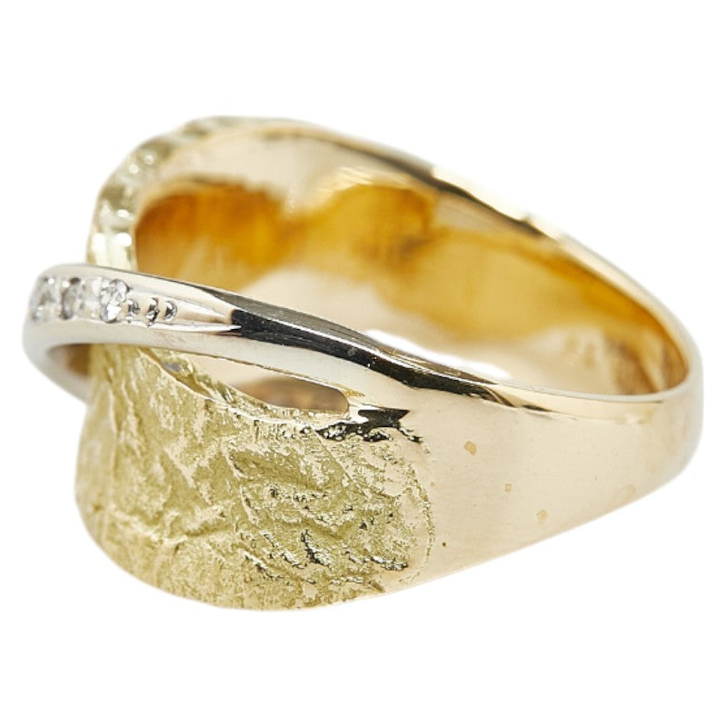 K18YG Yellow Gold K18WG White Gold Diamond 0.17ct Ring