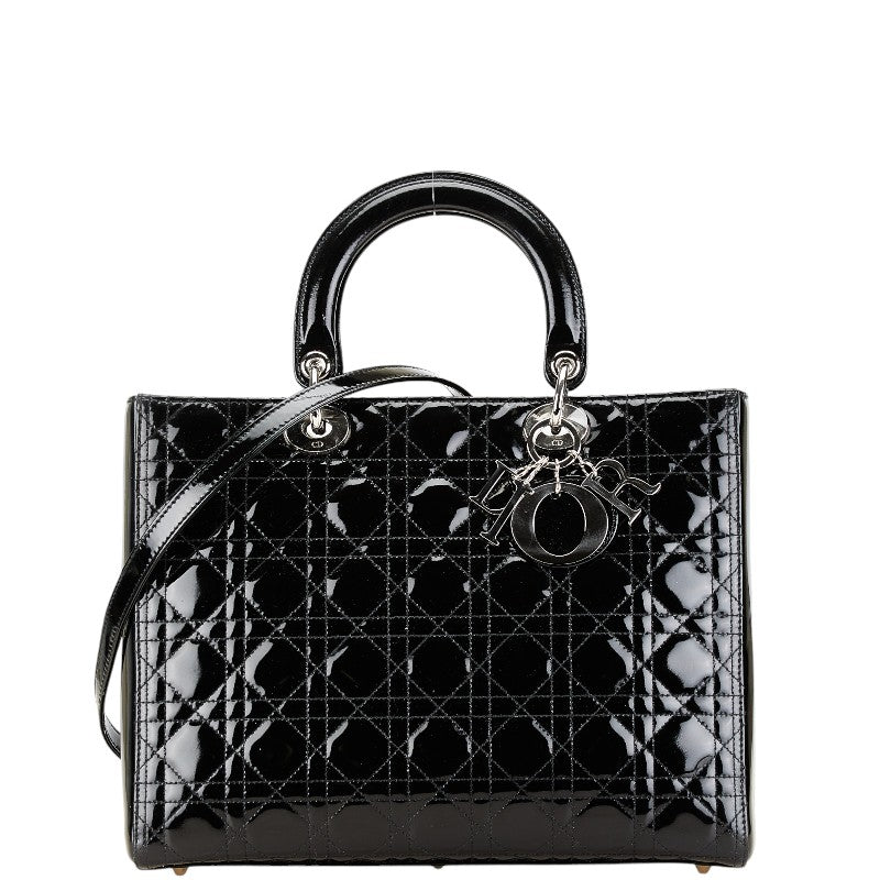 Dior Lady Dior Patent Leather Handbag