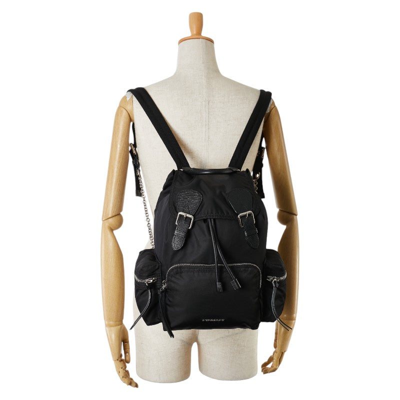 Burberry Nylon Leather Backpack Black