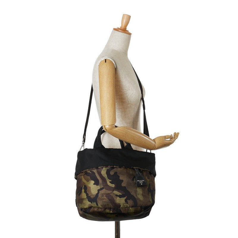 Prada Nylon Camouflage Reversible 2WAY Handbag Shoulder Bag