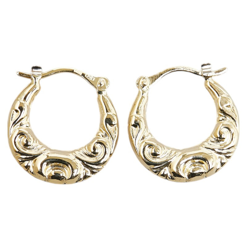 K18YG Yellow Gold Hoop Earrings in Excellent Condition