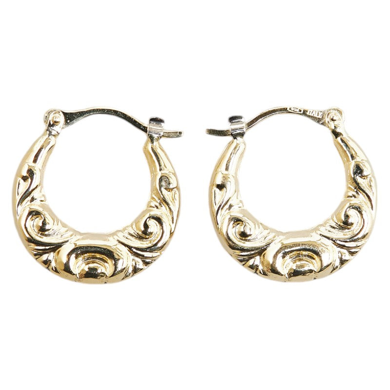 K18YG Yellow Gold Hoop Earrings in Excellent Condition