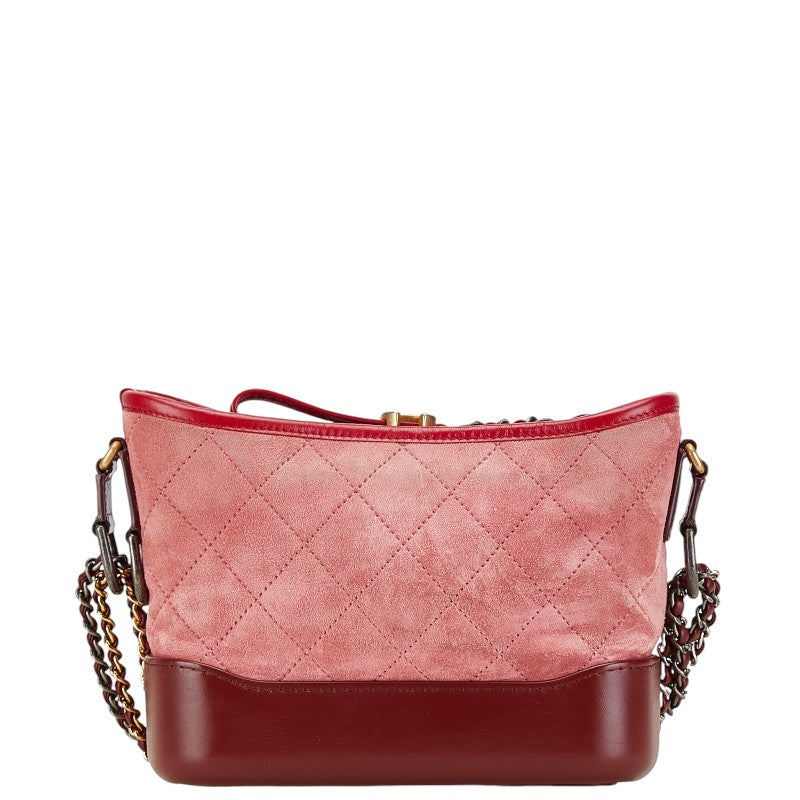 Chanel Gabrielle Small Hobo Chain Shoulder Bag Red Leather