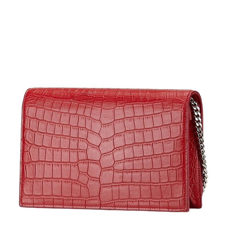 Yves Saint Laurent KATE Croc Embossed Tassel Chain Bag