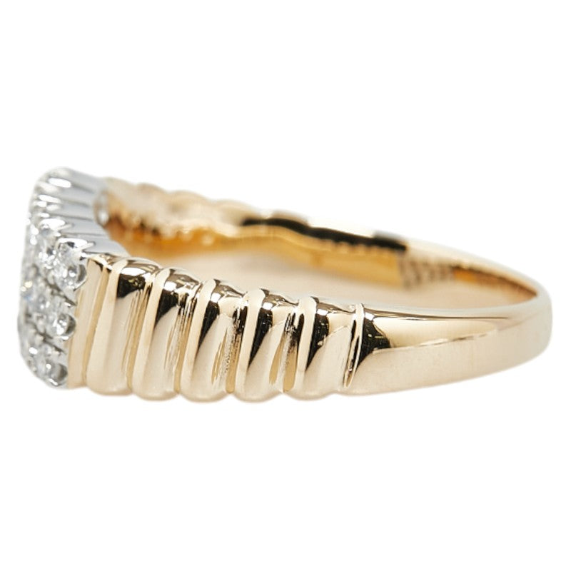 K18YG Yellow Gold Pt900 Platinum Diamond Ring