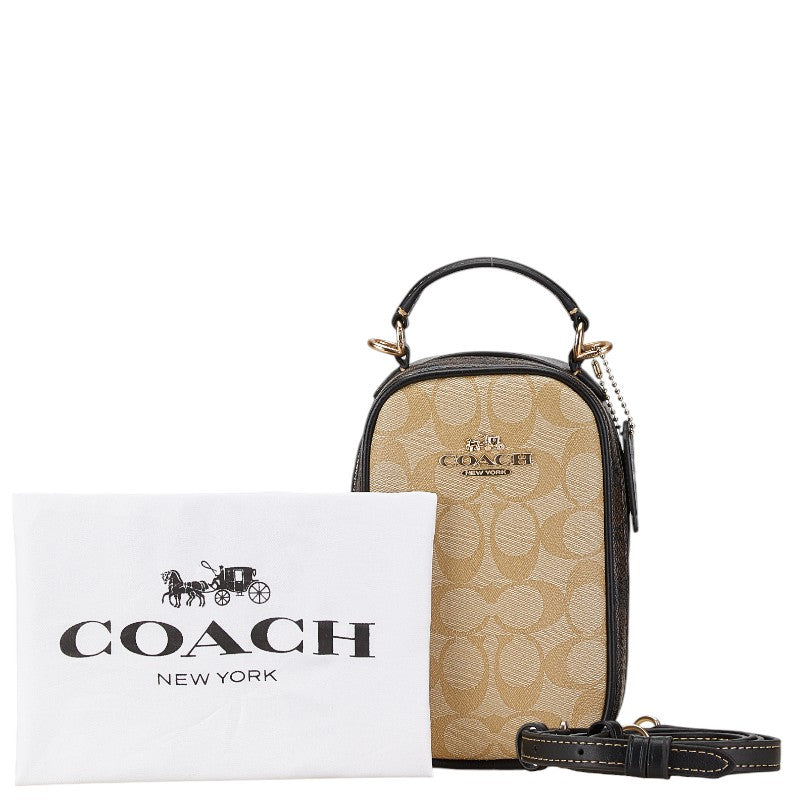 Coach Signature 2WAY Shoulder Bag Pochette PVC Leather CB852