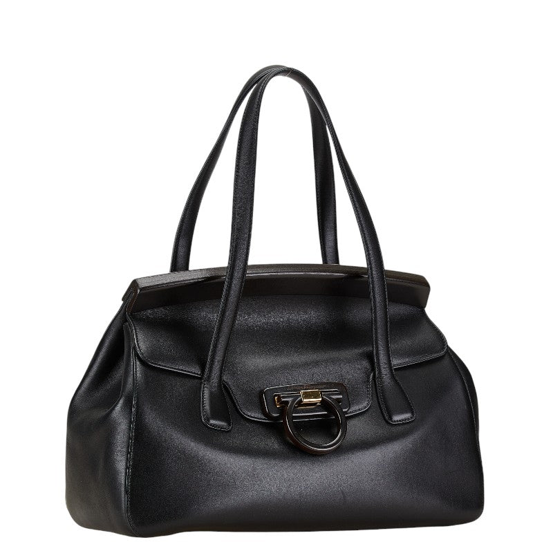 Salvatore Ferragamo Leather Gancini Tote Shoulder Bag