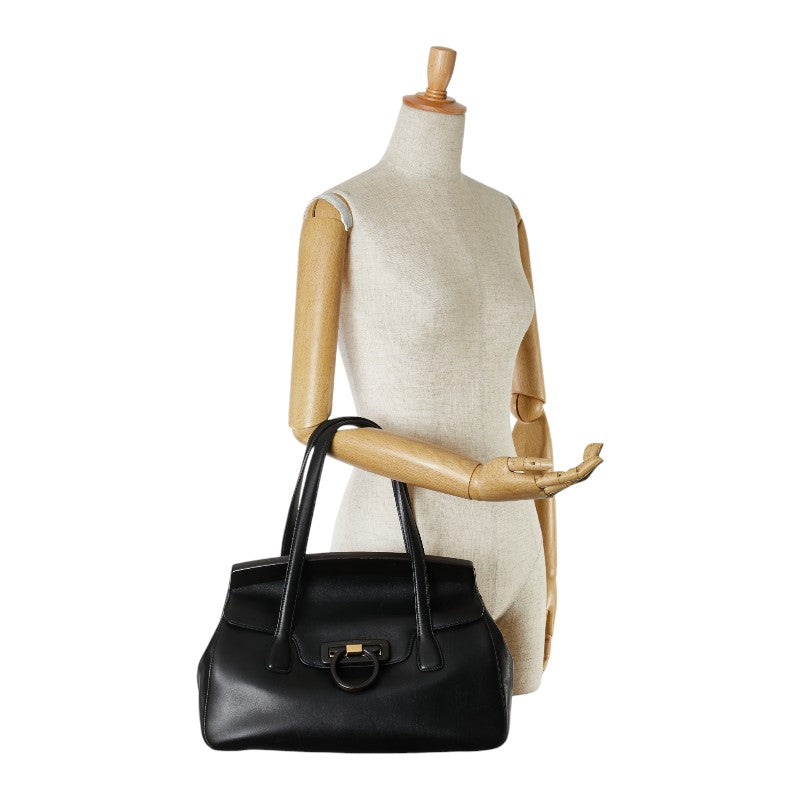 Salvatore Ferragamo Leather Gancini Tote Shoulder Bag