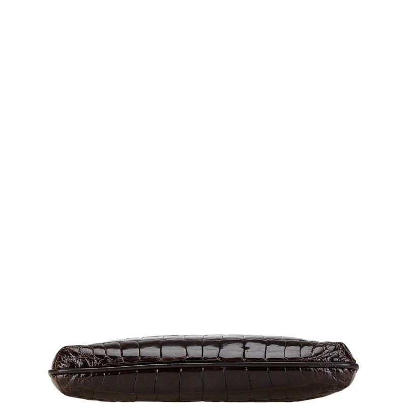 Chloe Crocodile Chain Shoulder Bag Brown