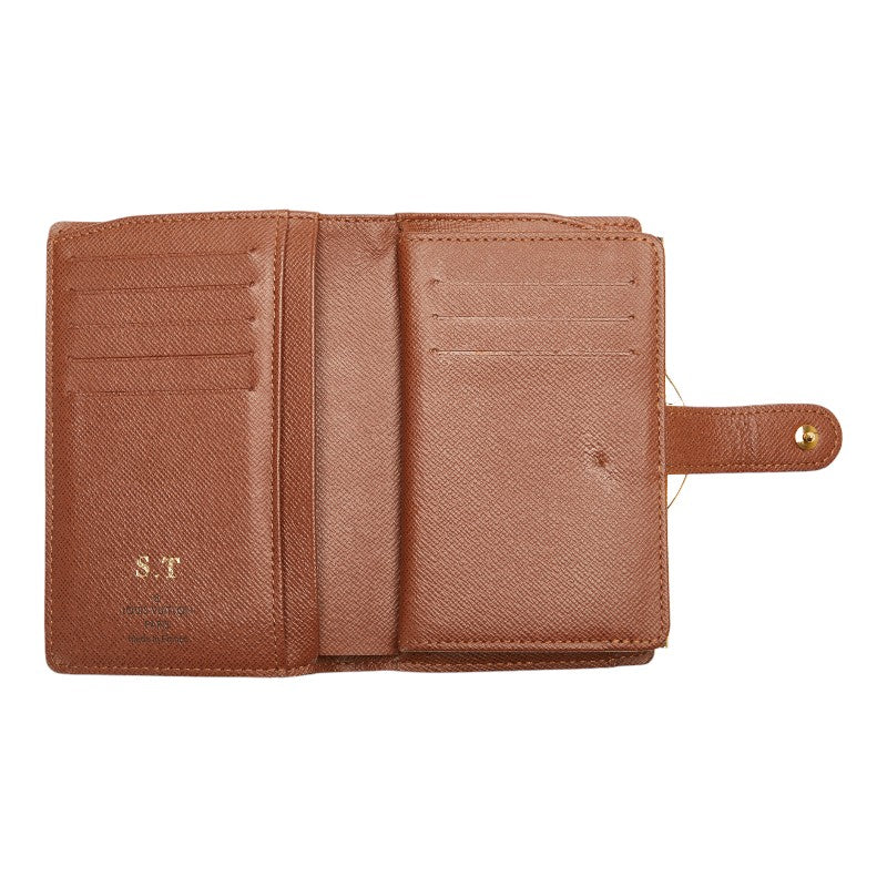 Louis Vuitton Monogram Viennois Bifold Wallet M61663 Brown PVC Leather in Very Good Condition