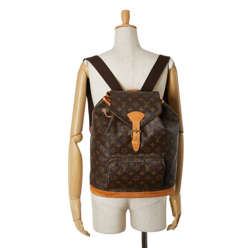 Louis Vuitton Monogram Montsouris GM Backpack M51135 Brown PVC Leather in Good Condition