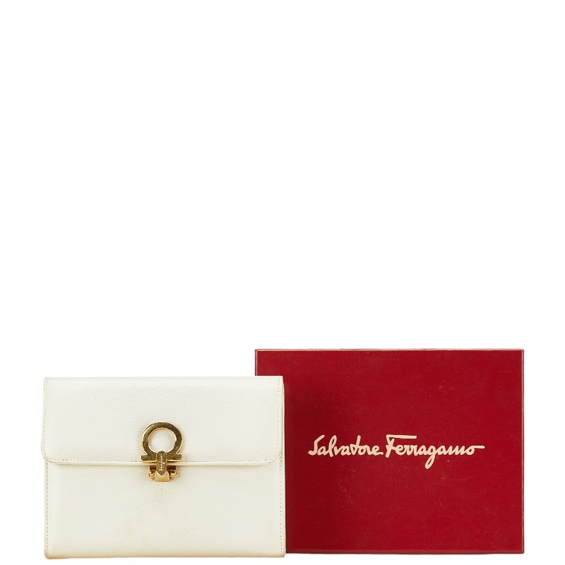 Salvatore Ferragamo Gancini Leather Cosmetic Pouch