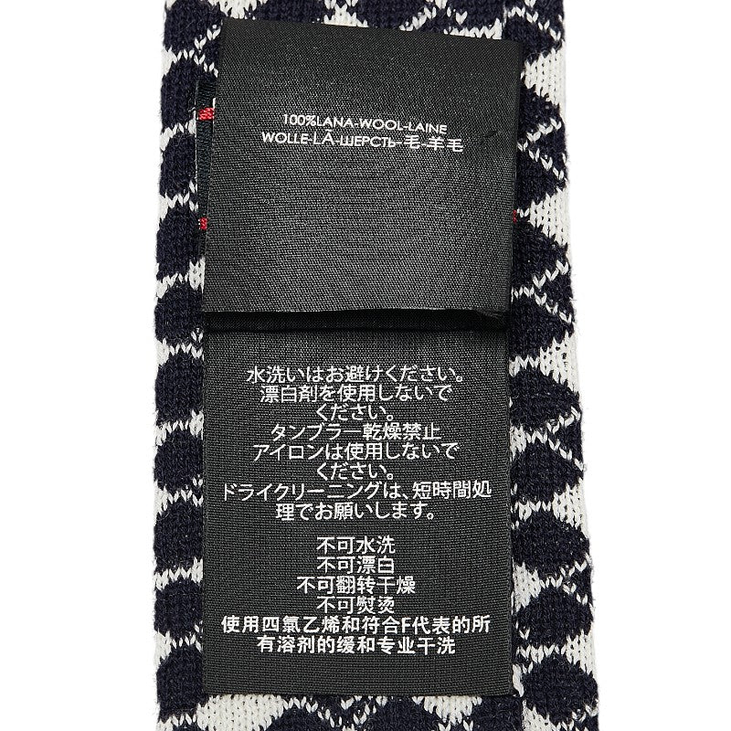 Gucci Wool G Mark Knit Tie Navy White