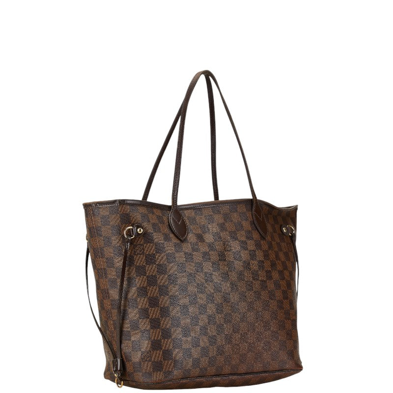 Louis Vuitton Damier Neverfull MM Tote Bag N51105 Brown PVC Leather in Very Good Condition