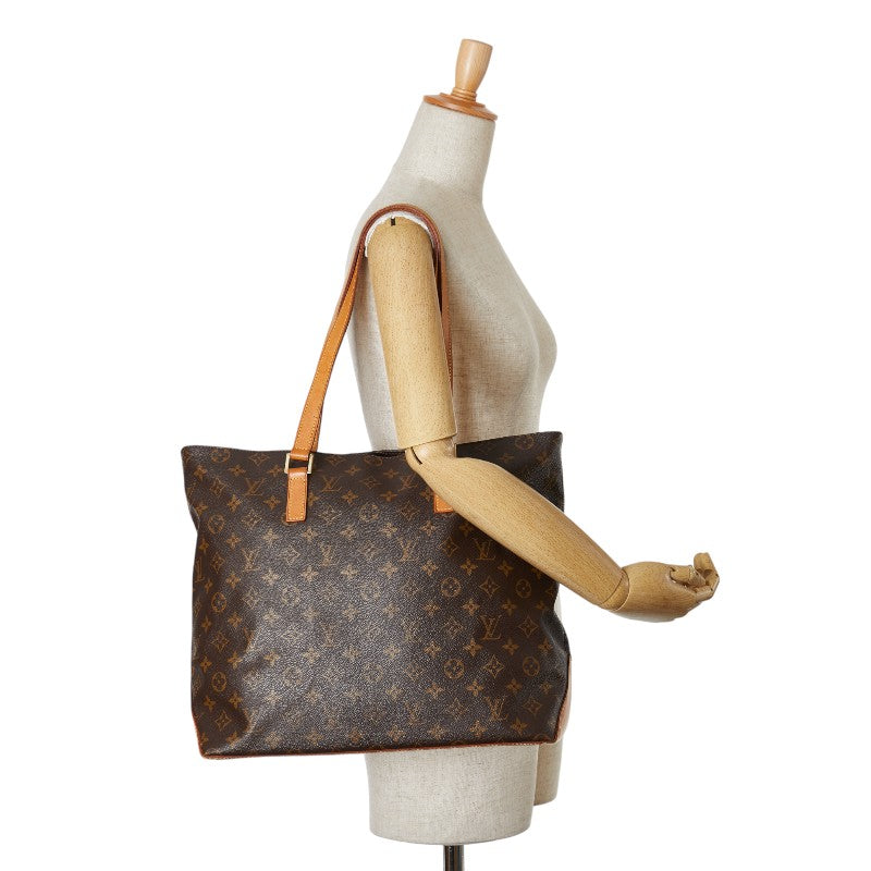 Louis Vuitton Monogram Cabas Mezzo Shoulder Tote Bag M51151 Brown PVC Leather in Very Good Condition