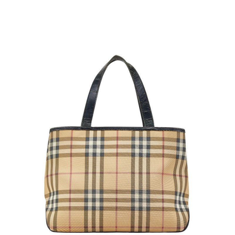 Burberry Nova Check Canvas Leather Handbag Beige Black