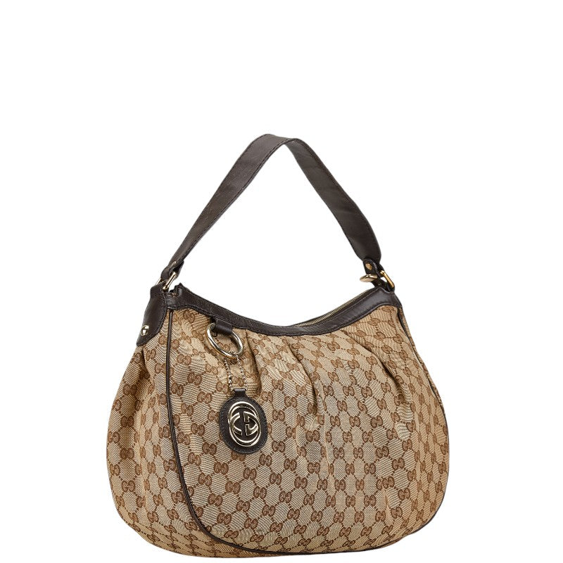 Gucci GG Canvas Leather One Shoulder Bag 232955 in Very Good Condition