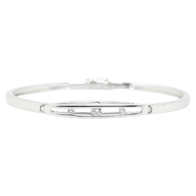 K18WG White Gold Diamond Bangle