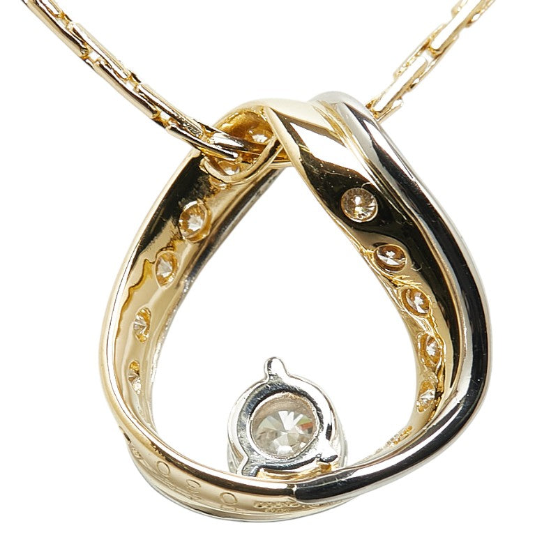 K18YG Yellow Gold Pt900 Platinum Diamond Necklace