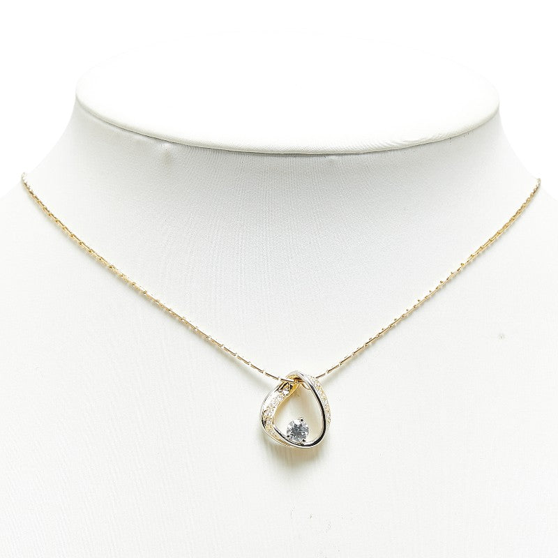 K18YG Yellow Gold Pt900 Platinum Diamond Necklace