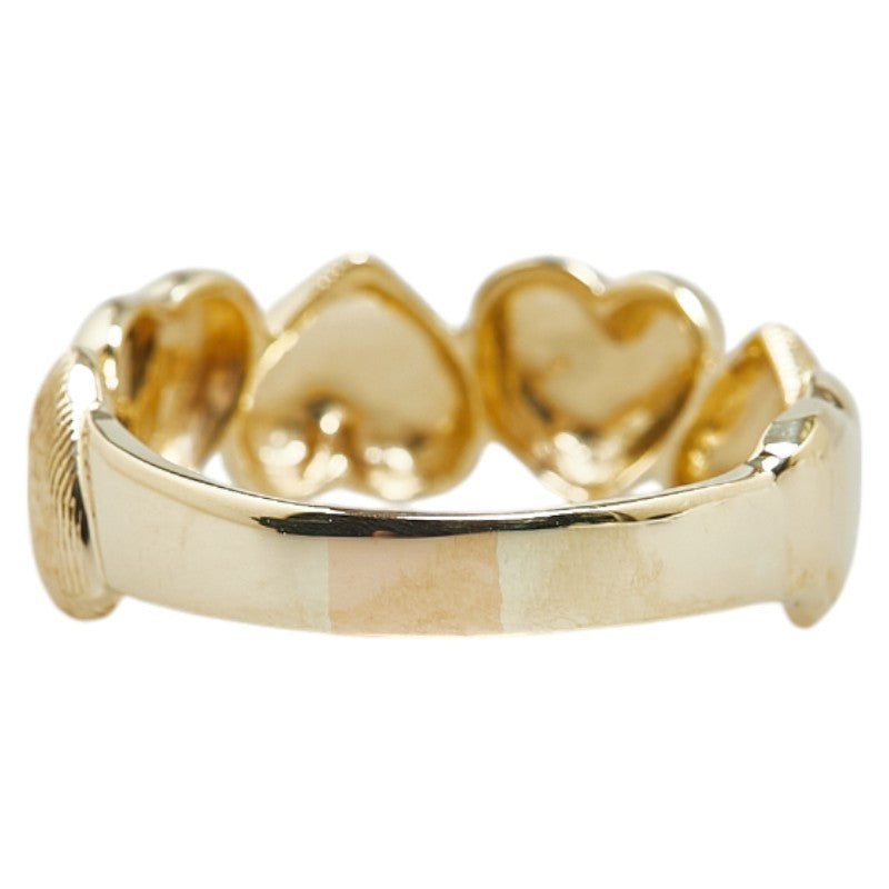 K18YG Yellow Gold Heart Motif Ring Size 15.5 in Excellent Condition