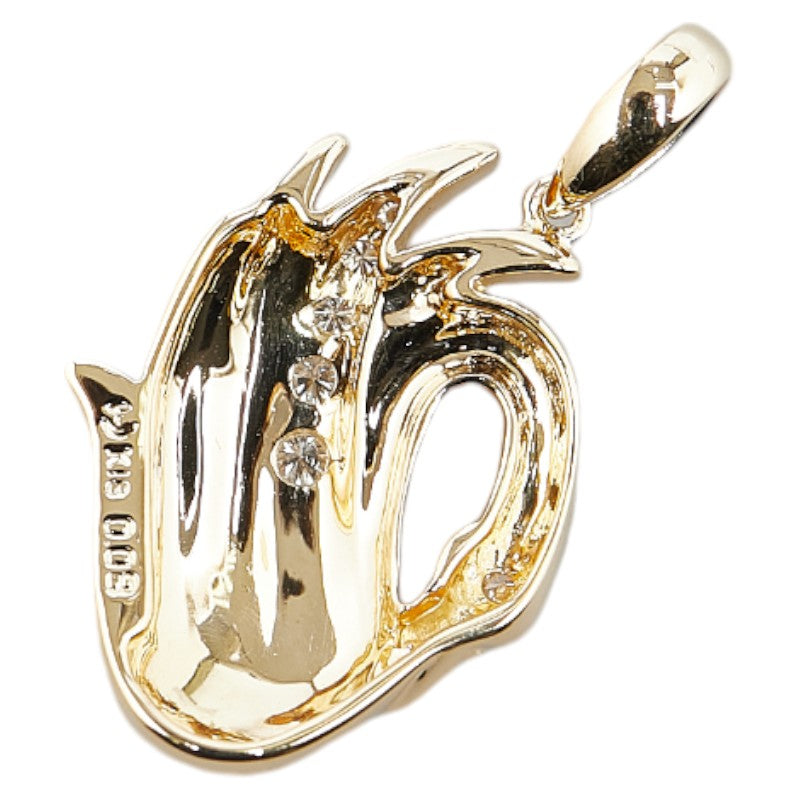 Tasaki K18YG Yellow Gold Diamond Swan Pendant