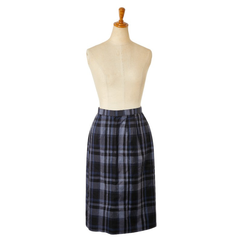 Burberry Nova Check Long Skirt Cotton Blue