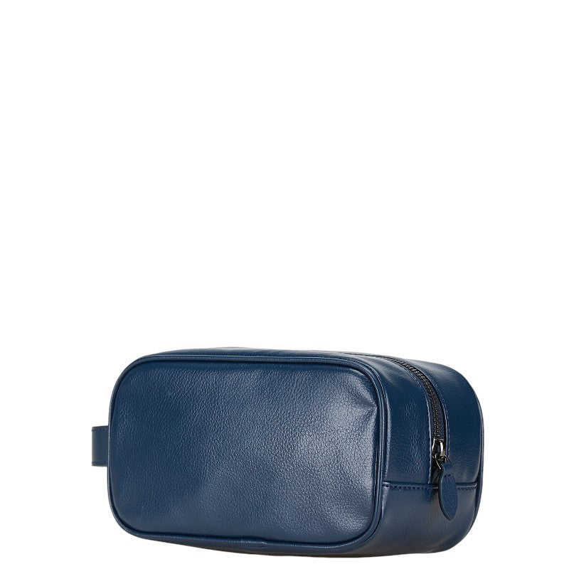 Armani Blue Leather Travel Pouch