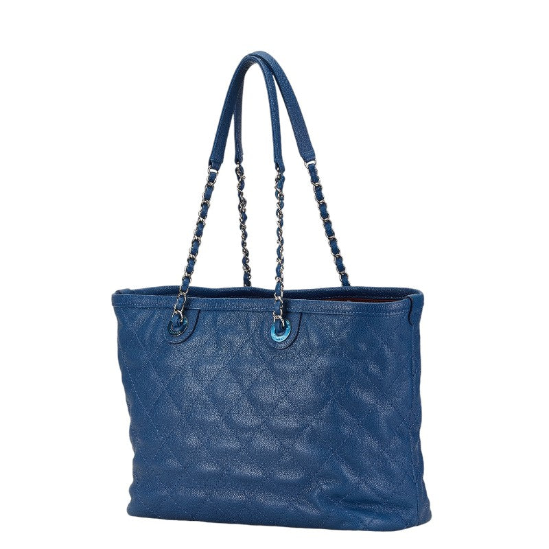 Chanel Caviar Skin Matelasse Coco Mark Chain Tote