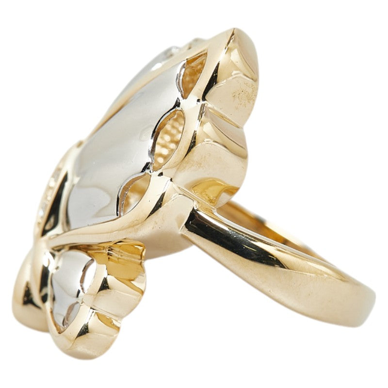 K18YG Yellow Gold Pt900 Platinum Diamond Butterfly Ring