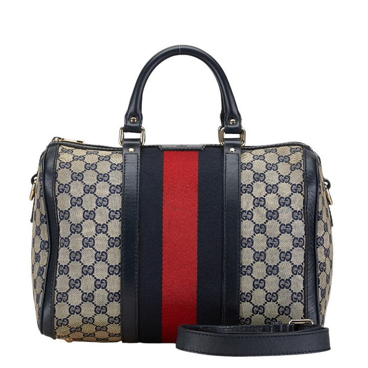 Gucci GG Canvas Boston Bag 2WAY Navy