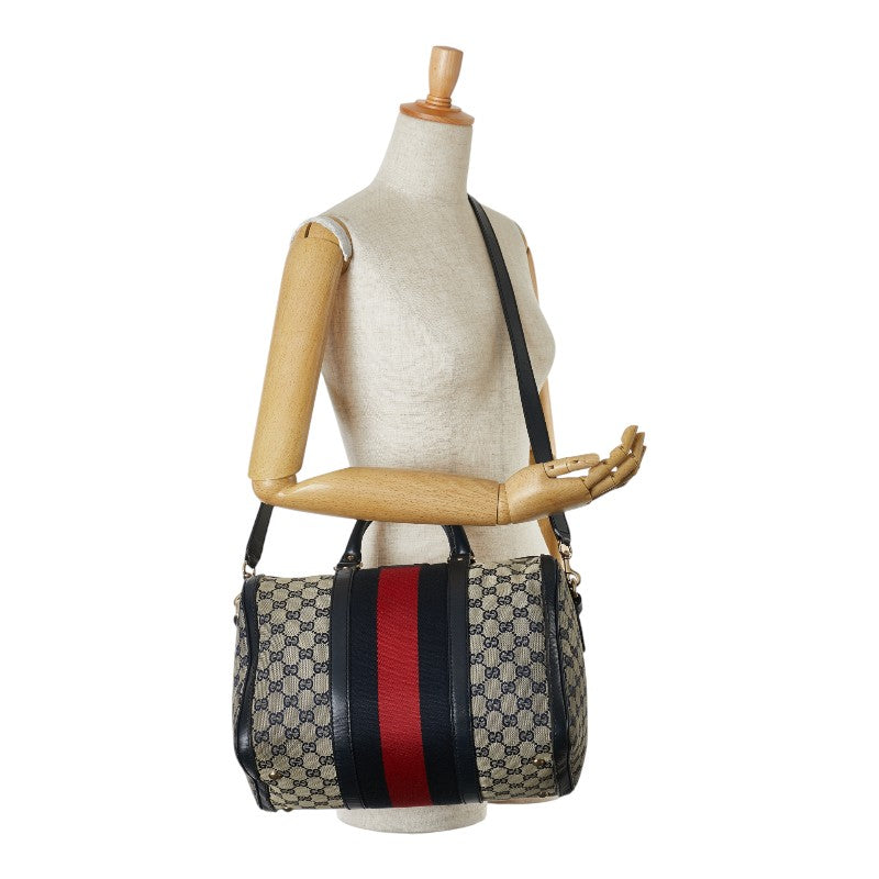 Gucci GG Canvas Boston Bag 2WAY Navy