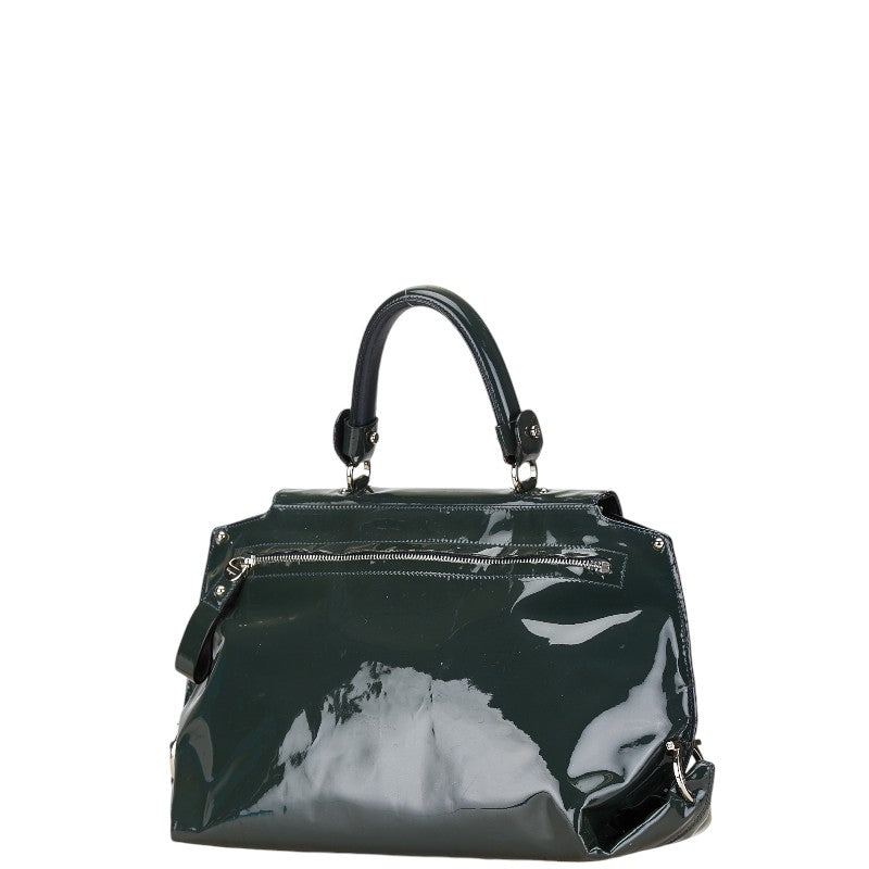 Salvatore Ferragamo Gancini Sofia Patent Leather Handbag